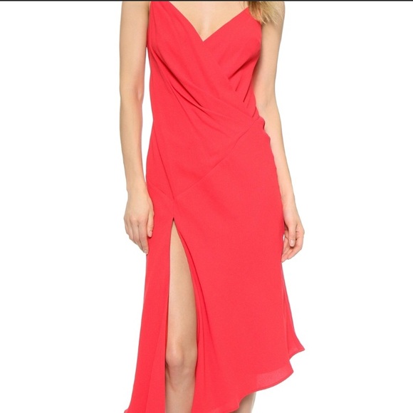 SOLD Nicholas red draped dress with slit 💃🏻 - Picture 4 of 5